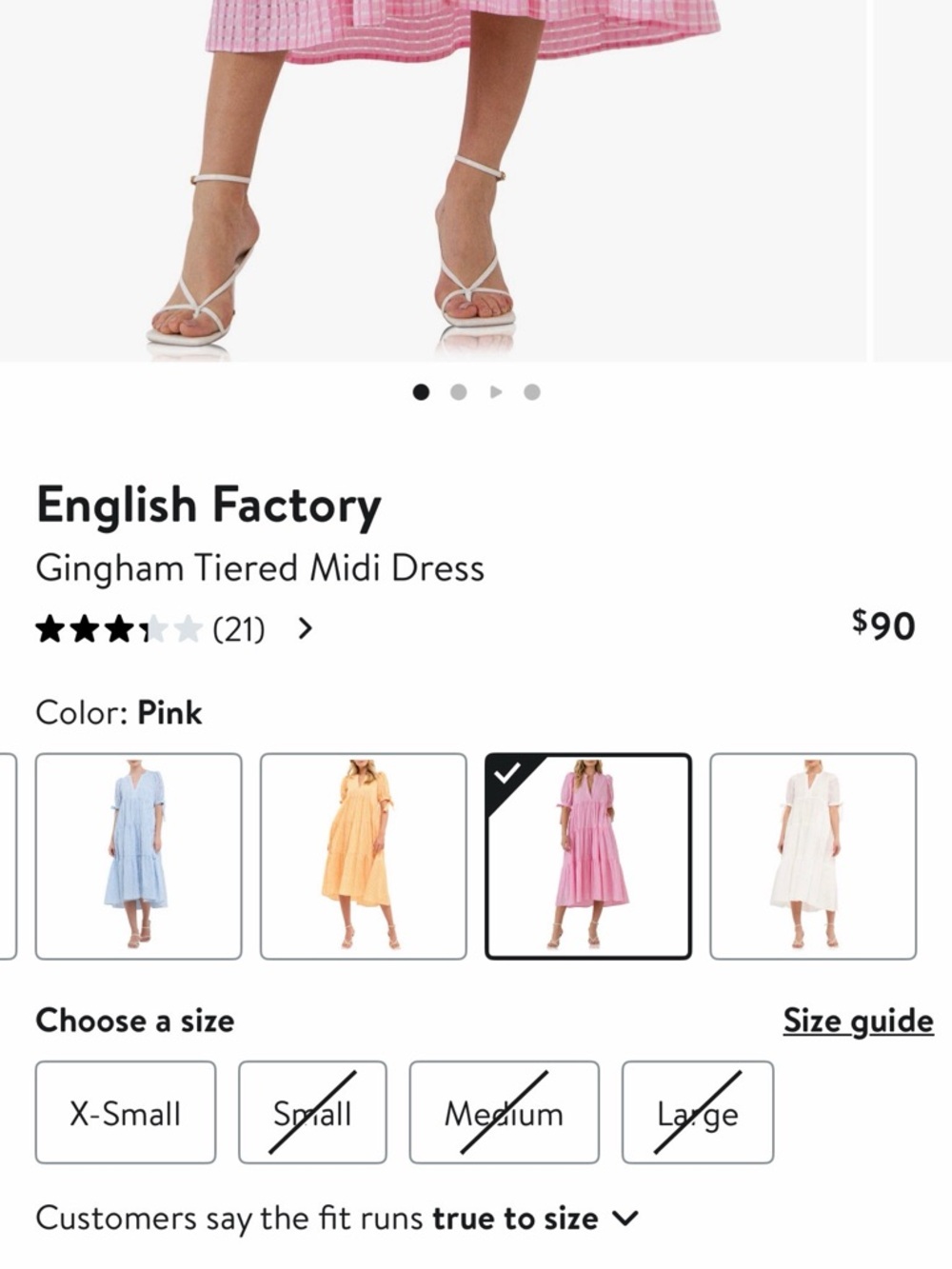 English Factory
Gingham Tiered Midi Dress Size L - Picture 6 of 10